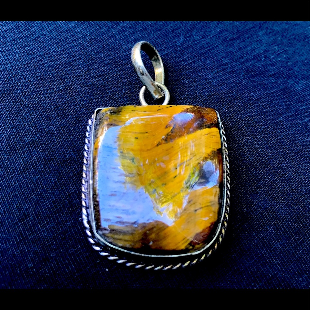 Tiger’s Eye Tibetan Silver Pendant